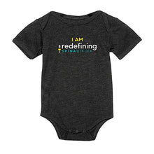 Load image into Gallery viewer, I Am Redefining Spina Bifida Charcoal Black Triblend Onesie - BABY [NEW ITEM]